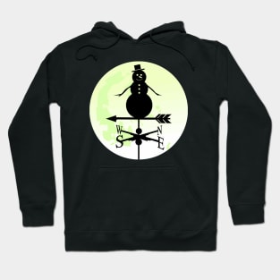 Snowman Moon Silhouette Weathervane Hoodie